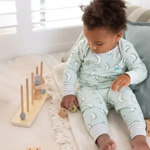 Pigiama a maniche lunghe per bambini, set oliva scuro